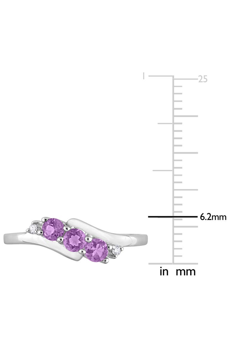 Julianna B. Amethyst & Diamond 3-Stone Ring, Alternate, color, Amethyst