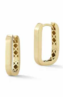 Ember Fine Jewelry 14K Gold Square Oval Hoop Earrings