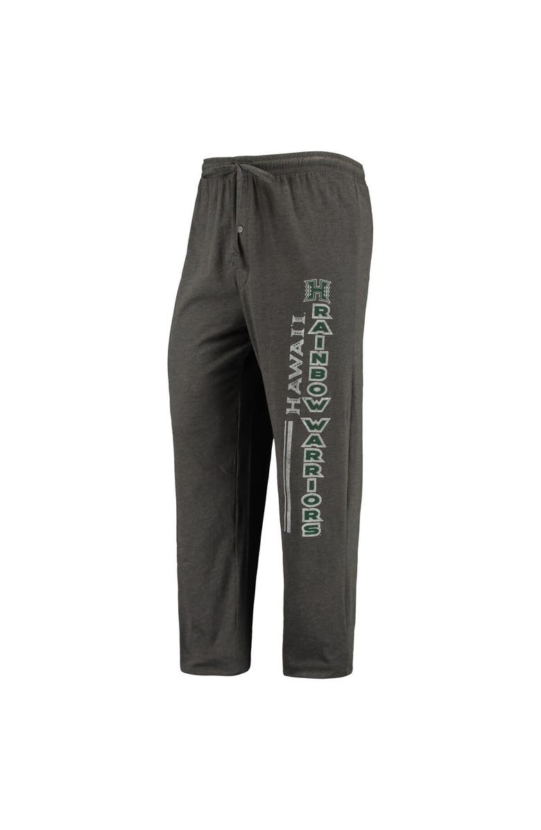 CONCEPTS SPORT Men's Concepts Sport Heathered Charcoal/Green Hawaii Warriors Meter T-Shirt & Pants Sleep Set, Alternate, color, 