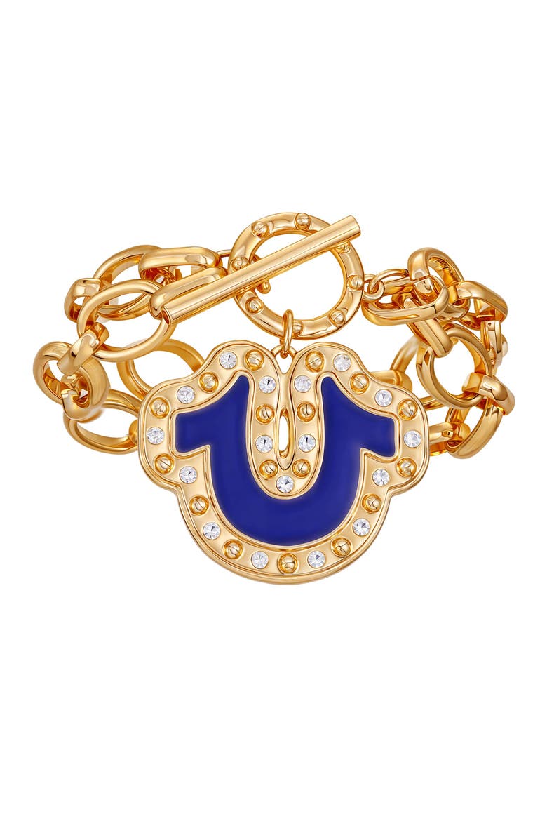 Toggle Bracelet with Horseshoe Charm, Alternate, color, goldtone