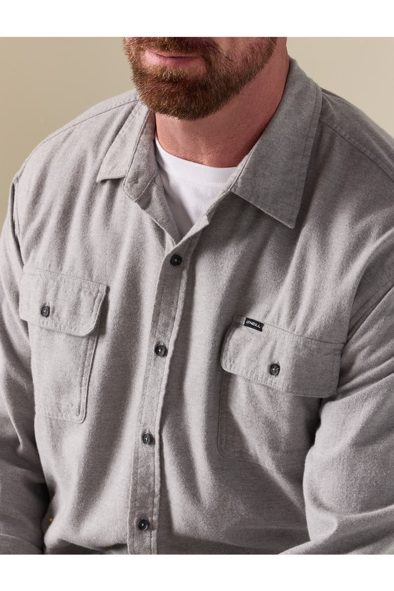 Big & Tall Regent Flannel Sport Shirt, Alternate, color, HEATHER GREY