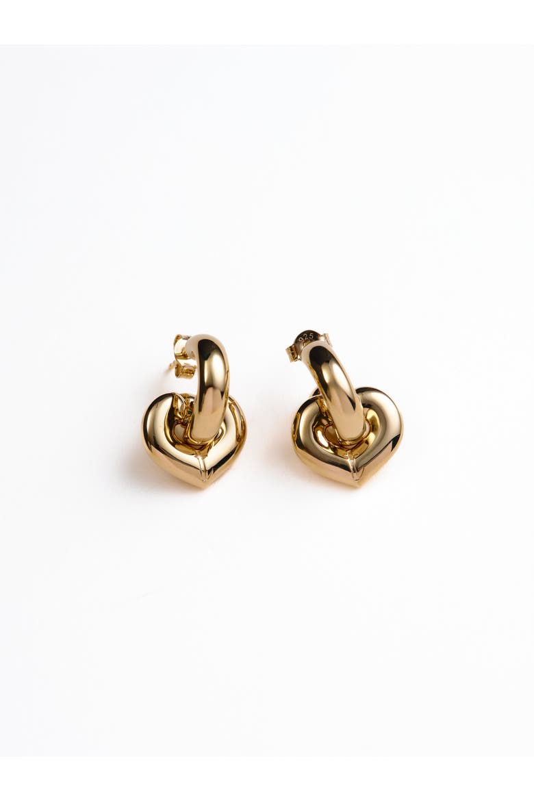 Eloise Chunky Heart Hoops, Main, color, Recycled Gold Vermeil