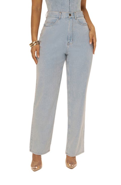 High Waist Straight Leg Jeans