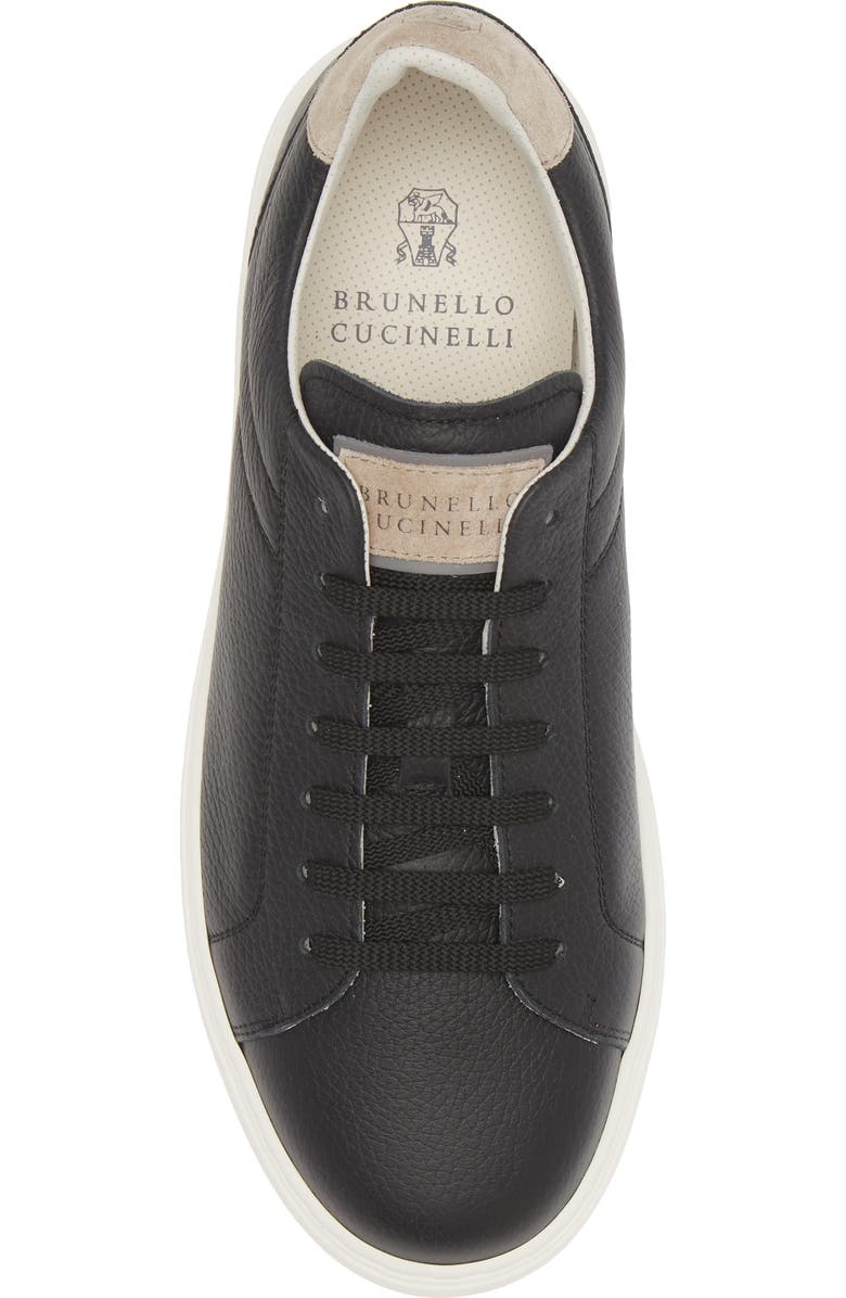 Brunello Cucinelli Calfskin Low Top Sneaker, Alternate, color, Cim31 Black