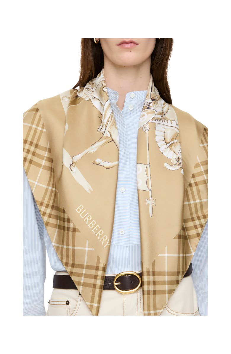 Burberry Archive Knight Silk Scarf, Alternate, color, Finch Beige