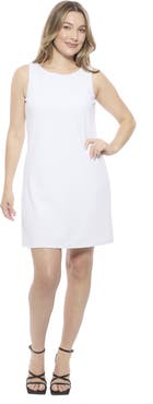 24seven Comfort Apparel Womens Round Neck Sleeveless A-Line Mini Shift Dress