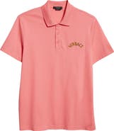 Versace Seashell Baroque Logo Cotton Piqué Polo