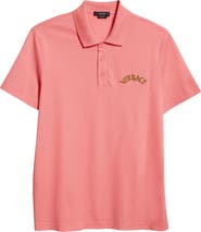 Versace Seashell Baroque Logo Cotton Piqué Polo