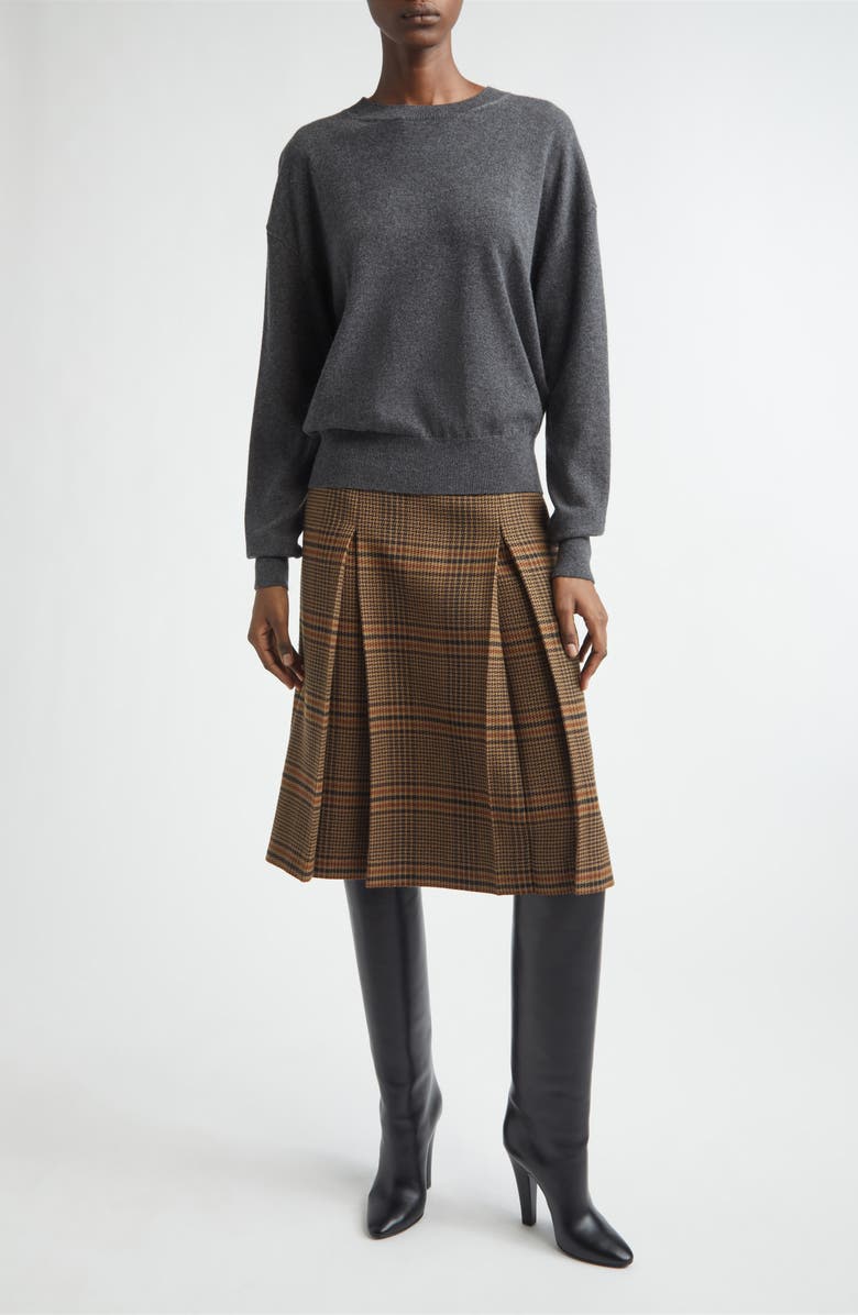 Saint Laurent Cashmere Crewneck Sweater, Alternate, color, Gris/ Chine/ Moyen