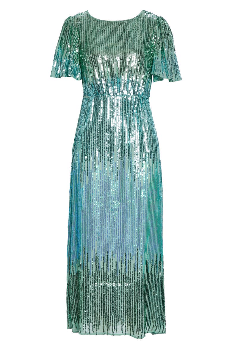 Ombré Sequin Dress, Alternate, color, MINT GREEN