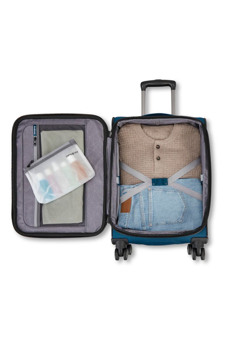 Ascella 4 Softside Expandable 20" Carry On Spinner Luggage, Alternate, color, Cerulean