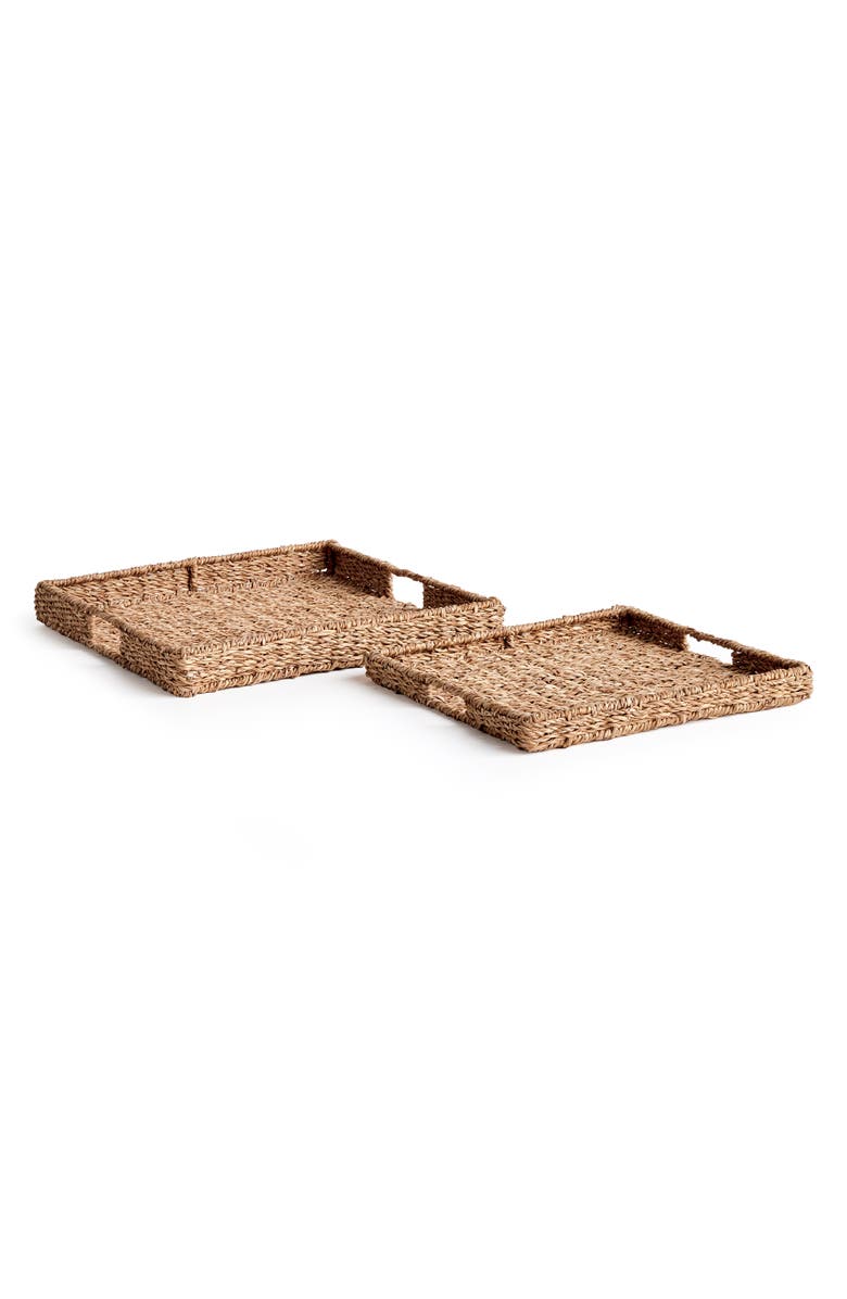 Napa Home & Garden Seagrass Rectangular Trays St/2, Main, color, Brown