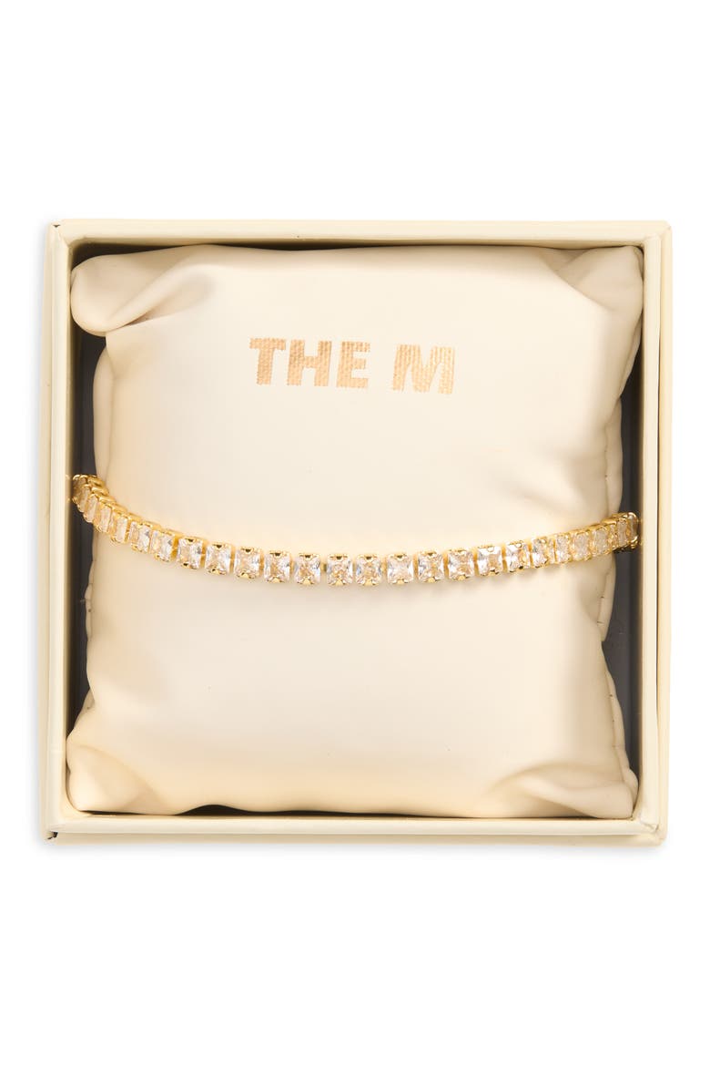 Square Stone Tennis Bracelet, Main, color, GOLD
