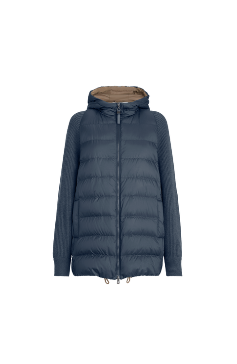 Nylon hooded down jacket