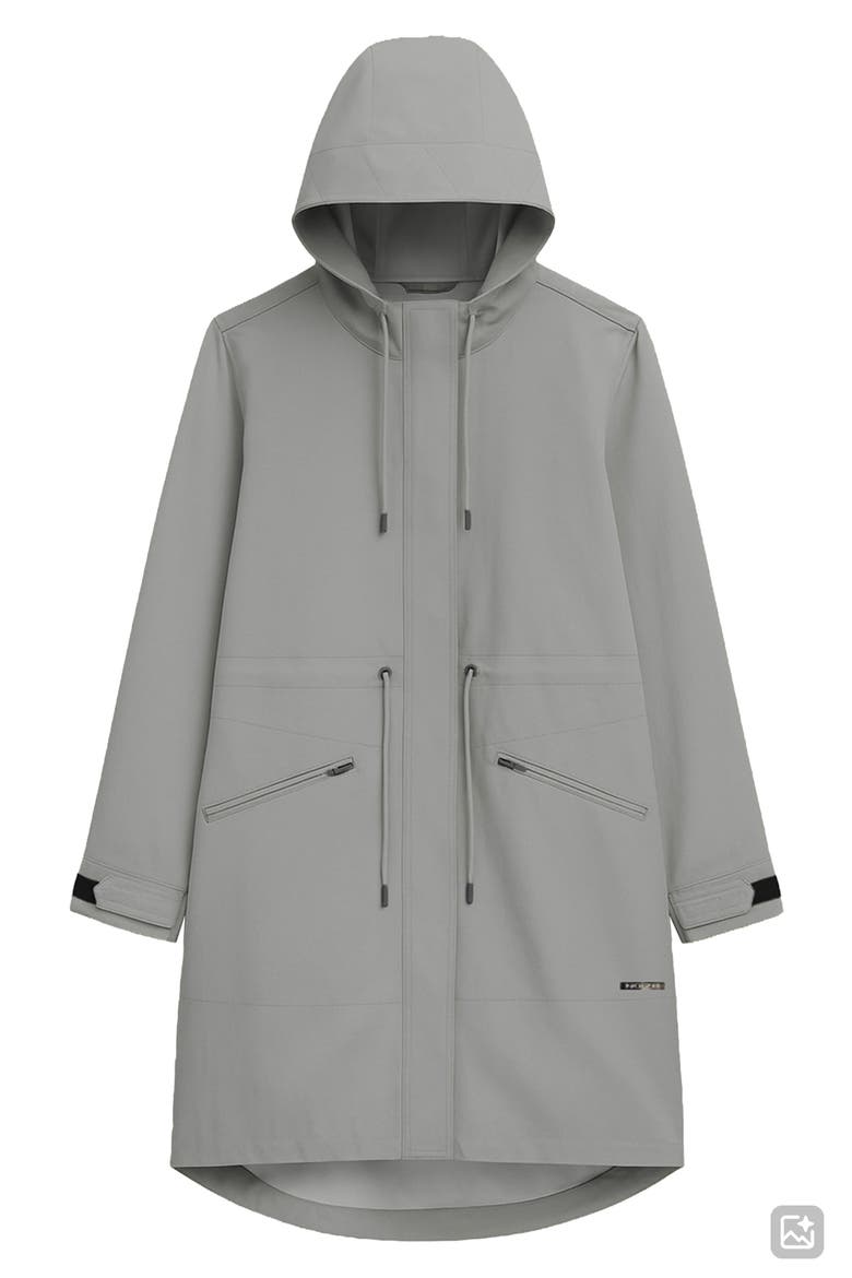 Sibil Hooded Water Repellent Jacket, Alternate, color, SILVER
