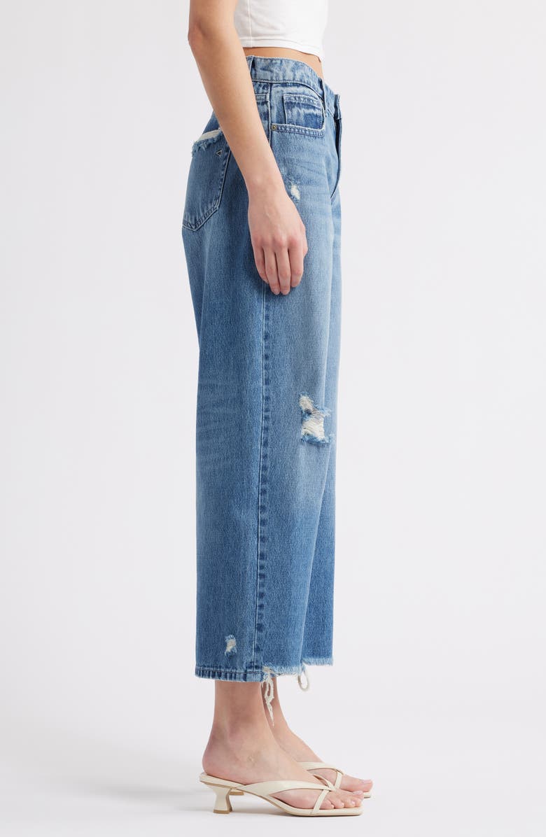HIDDEN JEANS Baggy Distressed High Waist Wide Leg Jeans, Alternate, color, Dk Wash