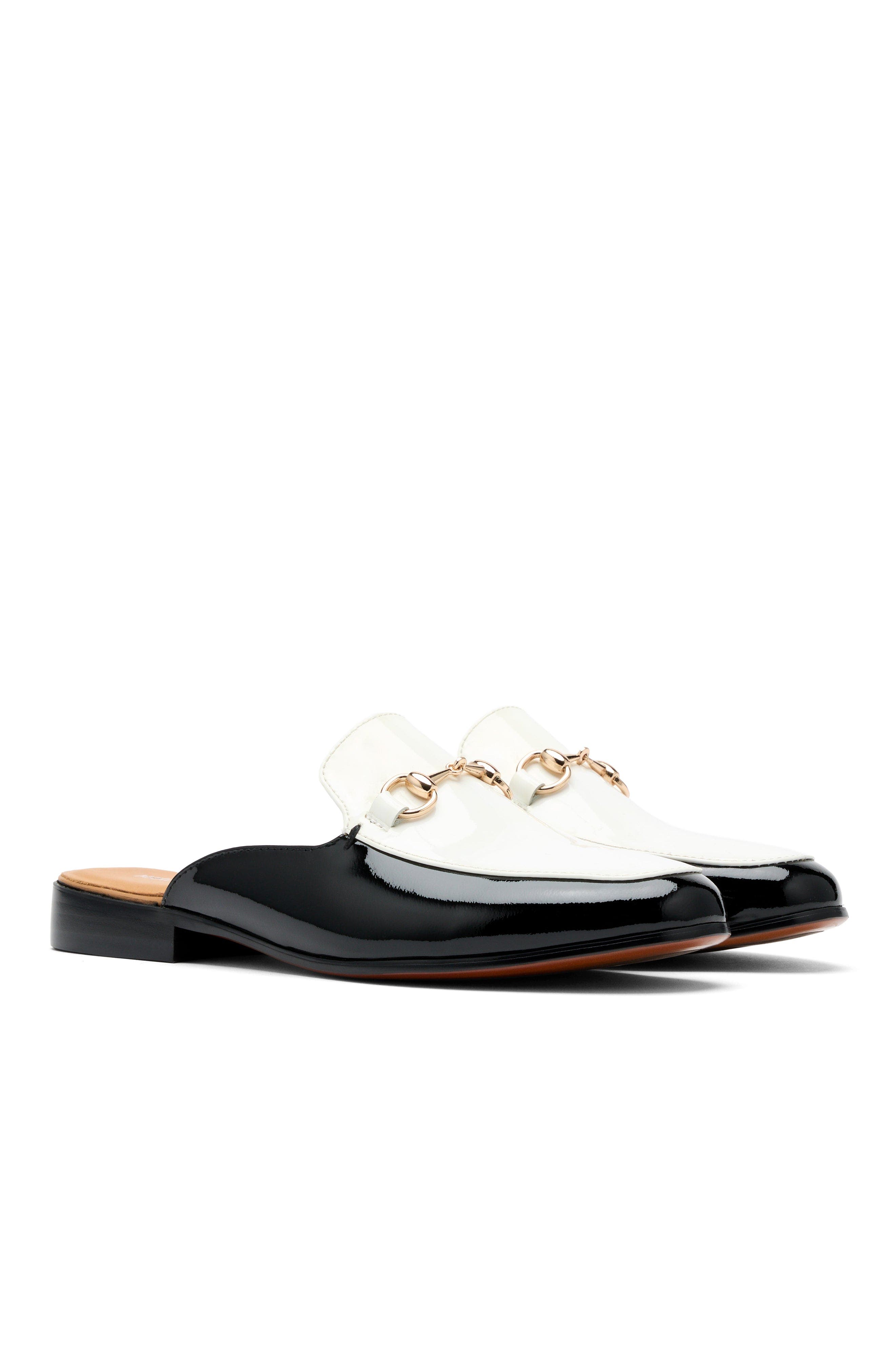 Ms. Del Sol Loafer Mule, Alternate, color, Black/White Patent