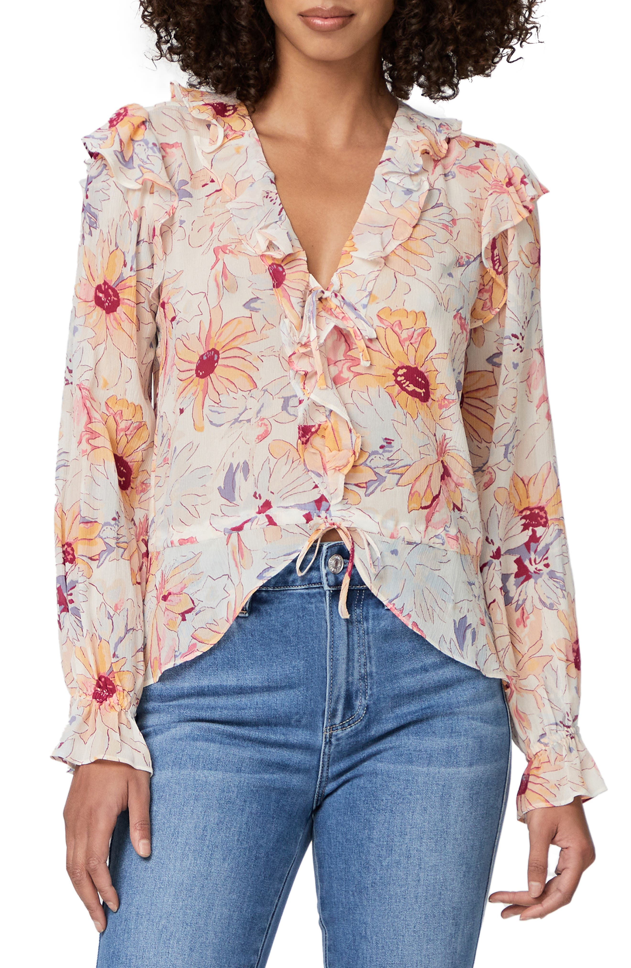 Dorit Floral Silk Peplum Blouse