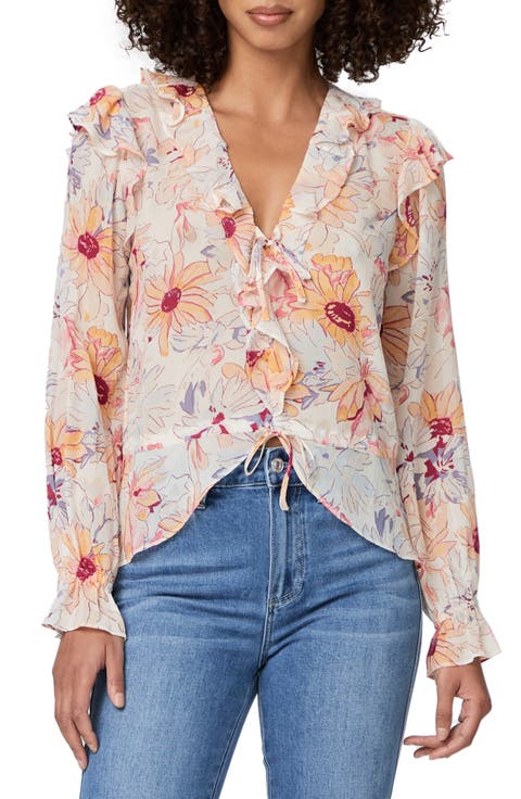 Dorit Floral Silk Peplum Blouse