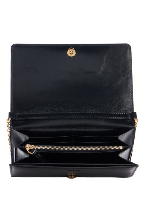 Shop Chloé Iconic Script Leather Wallet On A Chain In 001 Black