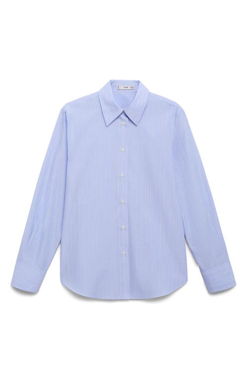 Mango Stripe Button-up Shirt In Animal Print