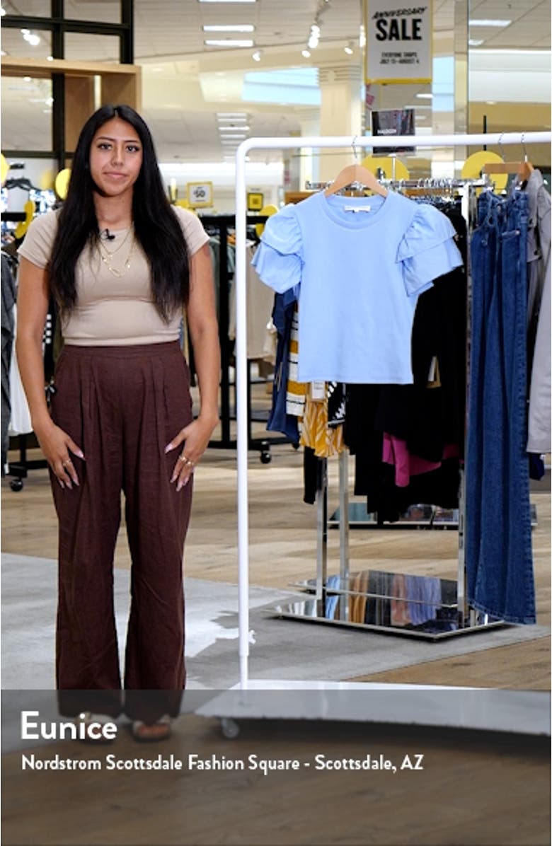 Mix Media Ruffle Sleeve Cotton Rib Top, sales video thumbnail