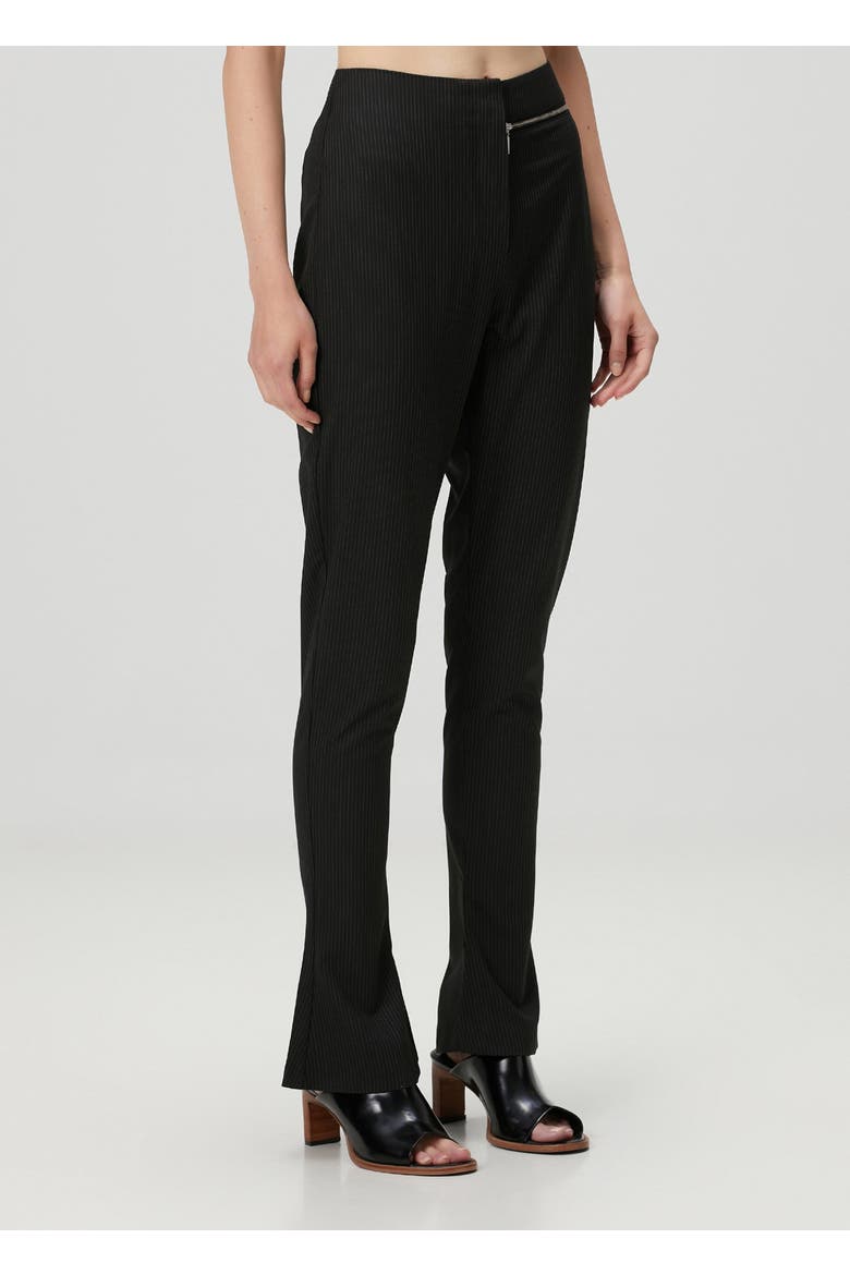 Zip Detail Skinny Women Flare Pant, Alternate, color, BLACK