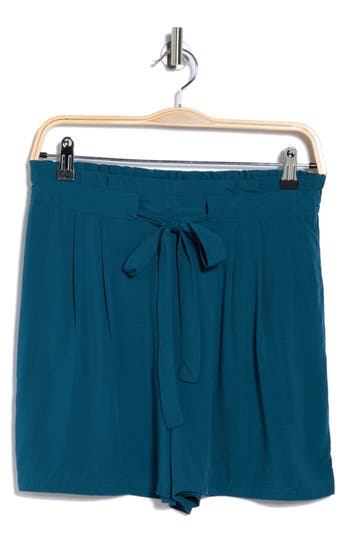 Dr2 By Daniel Rainn Tie Front Shorts In Blue