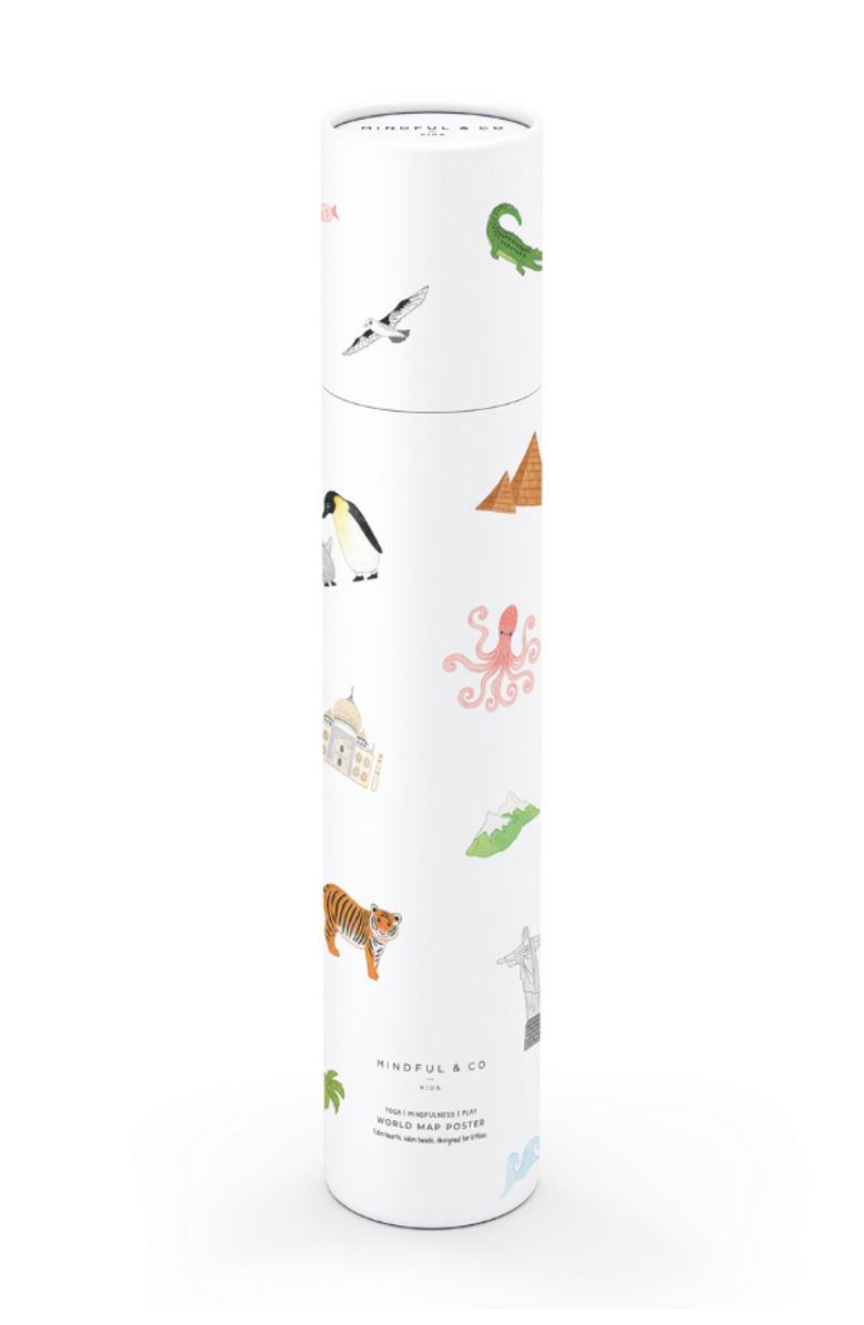 Mindful & Co Kids World Map Print, Alternate, color, World Map