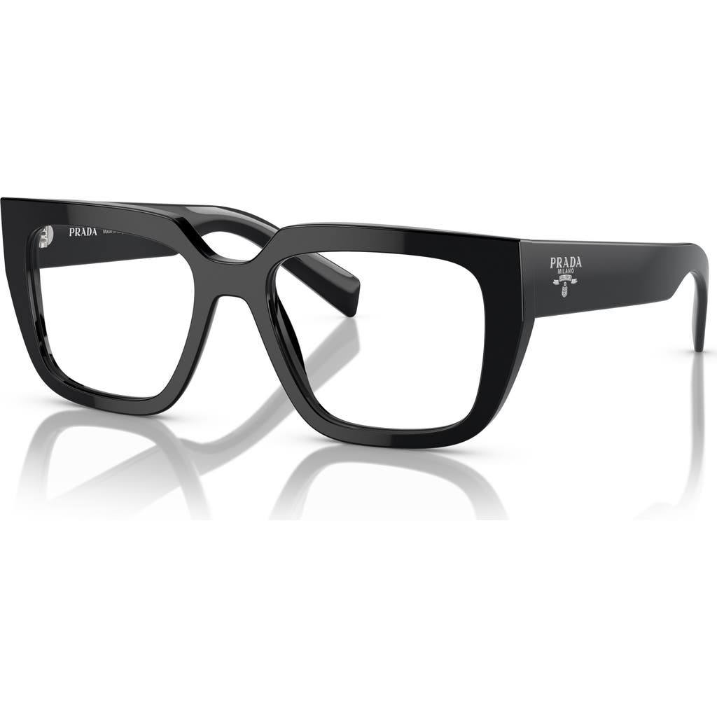 Prada 52mm Irregular Optical Glasses In Black
