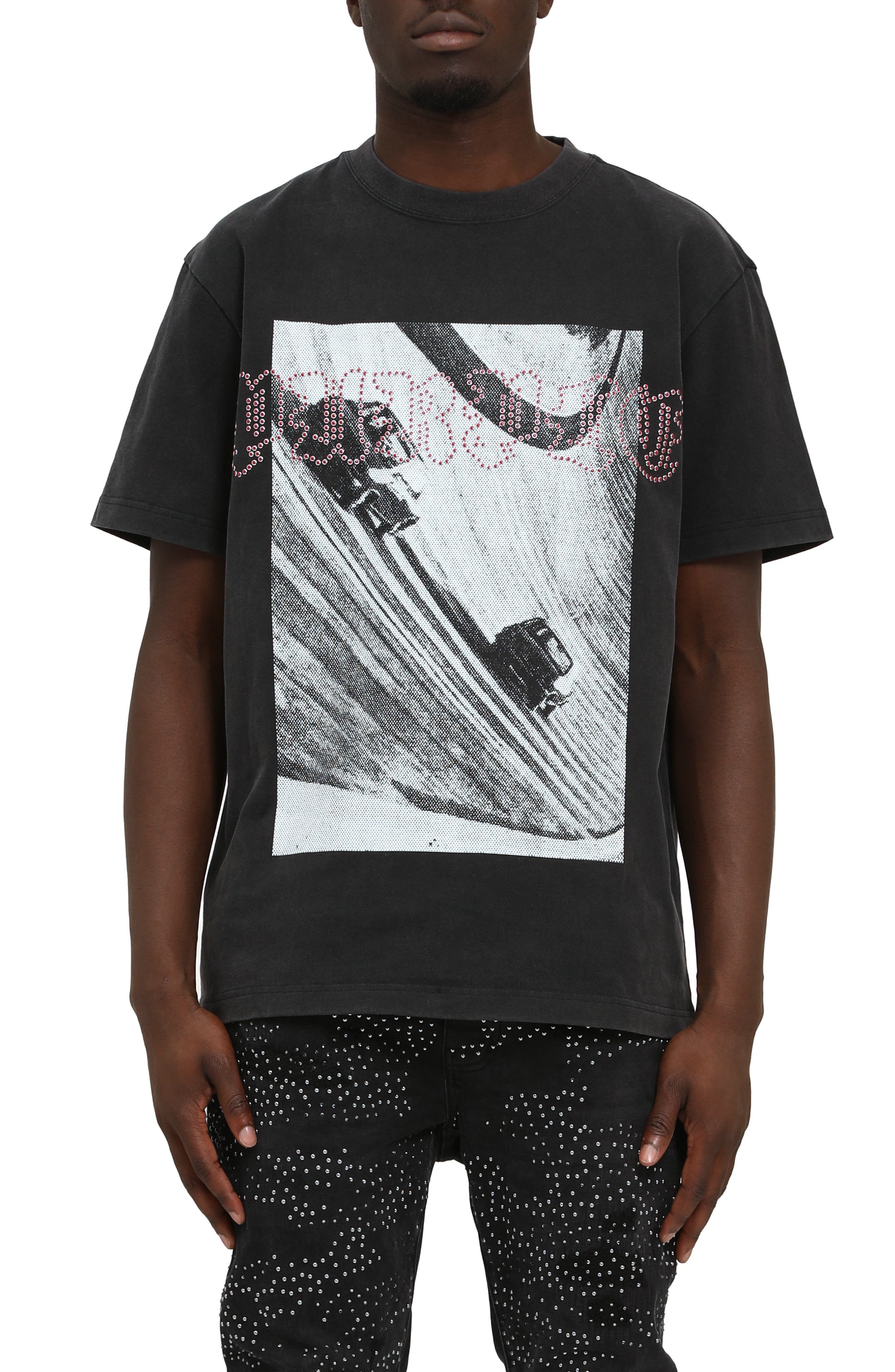 Studded Heavyweight Jersey Cotton Graphic T-Shirt