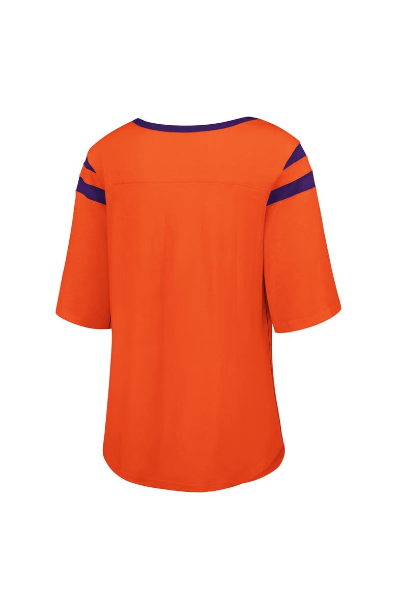 G-III 4HER BY CARL BANKS Women's G-III 4Her by Carl Banks Orange Clemson Tigers Plus Size Linebacker Half-Sleeve T-Shirt, Alternate, color, Orange