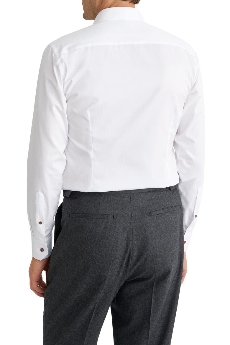 Slim Fit Solid Cotton Shirt with Paisley Trim, Alternate, color, WHITE