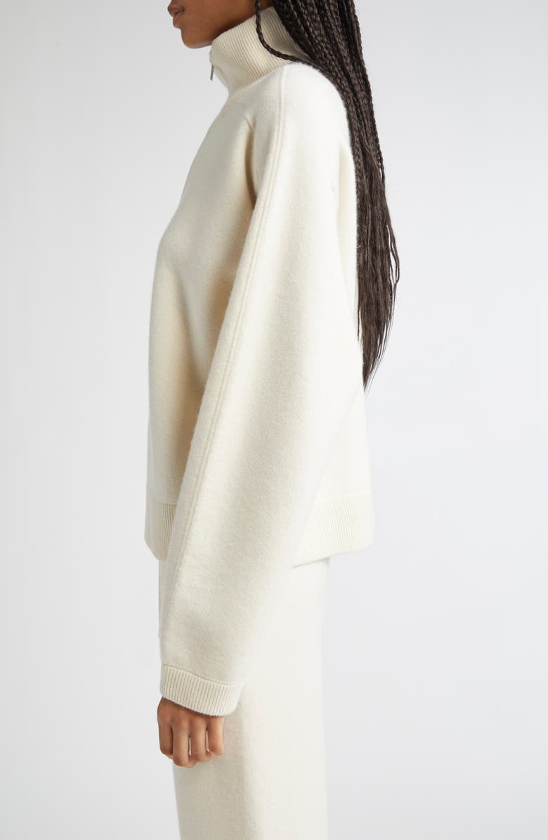 LOULOU DE SAISON Dries Stand Collar Cashmere Half Zip Sweater, Alternate, color, Ivory