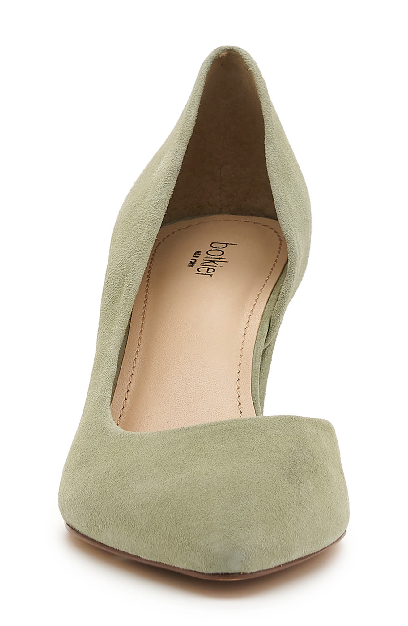 Sena Half d'Orsay Pump, Alternate, color, OLIVE SUEDE