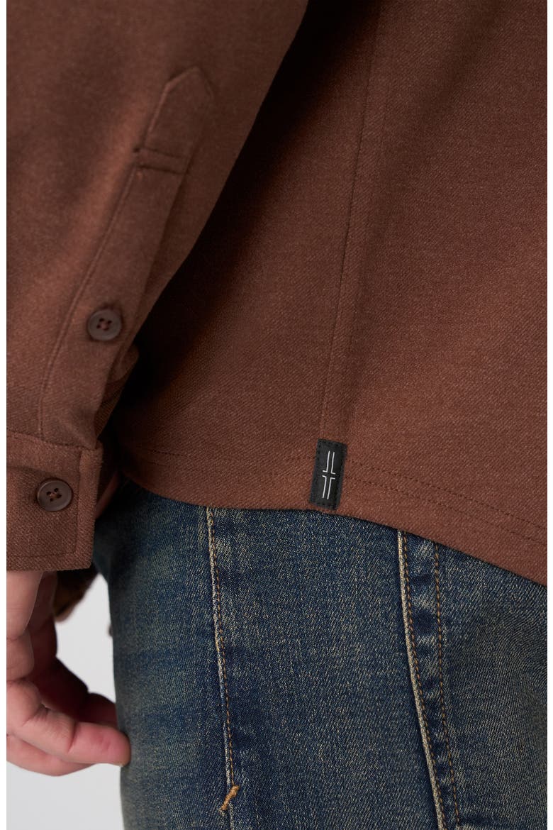 Long Sleeve Knit Button Up Shirt, Alternate, color, CHOCOLATE SAUCE