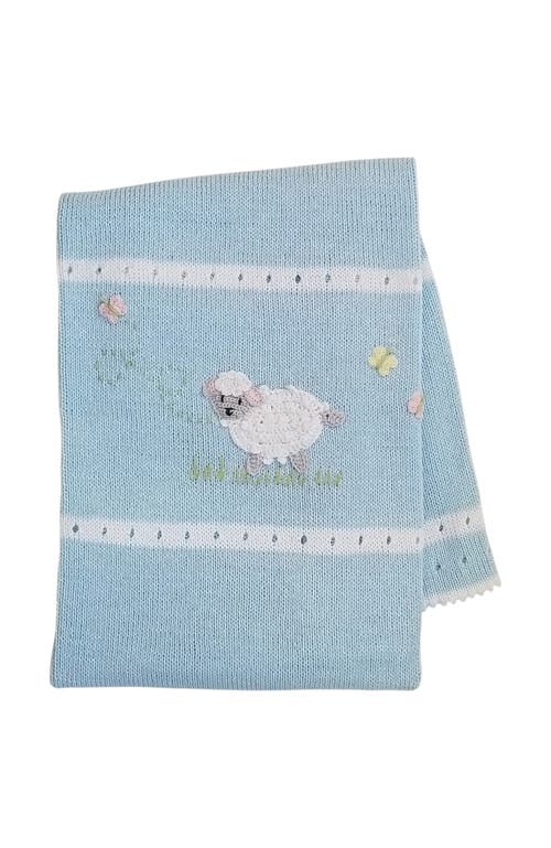 Melange Collection Lamb Baby Blanket In Blue