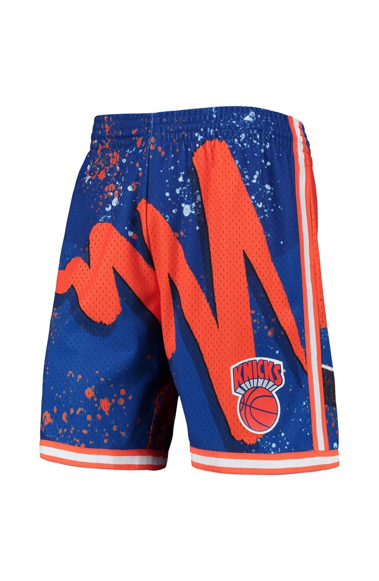 Mitchell & Ness Men's Mitchell & Ness Blue New York Knicks Hardwood Classics 1991 Hyper Hoops Swingman Shorts, Alternate, color,