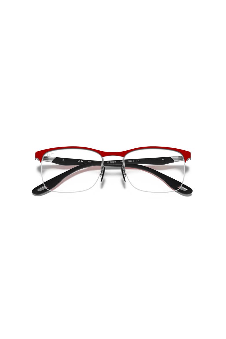 54mm Square optical glasses, Alternate, color, Red