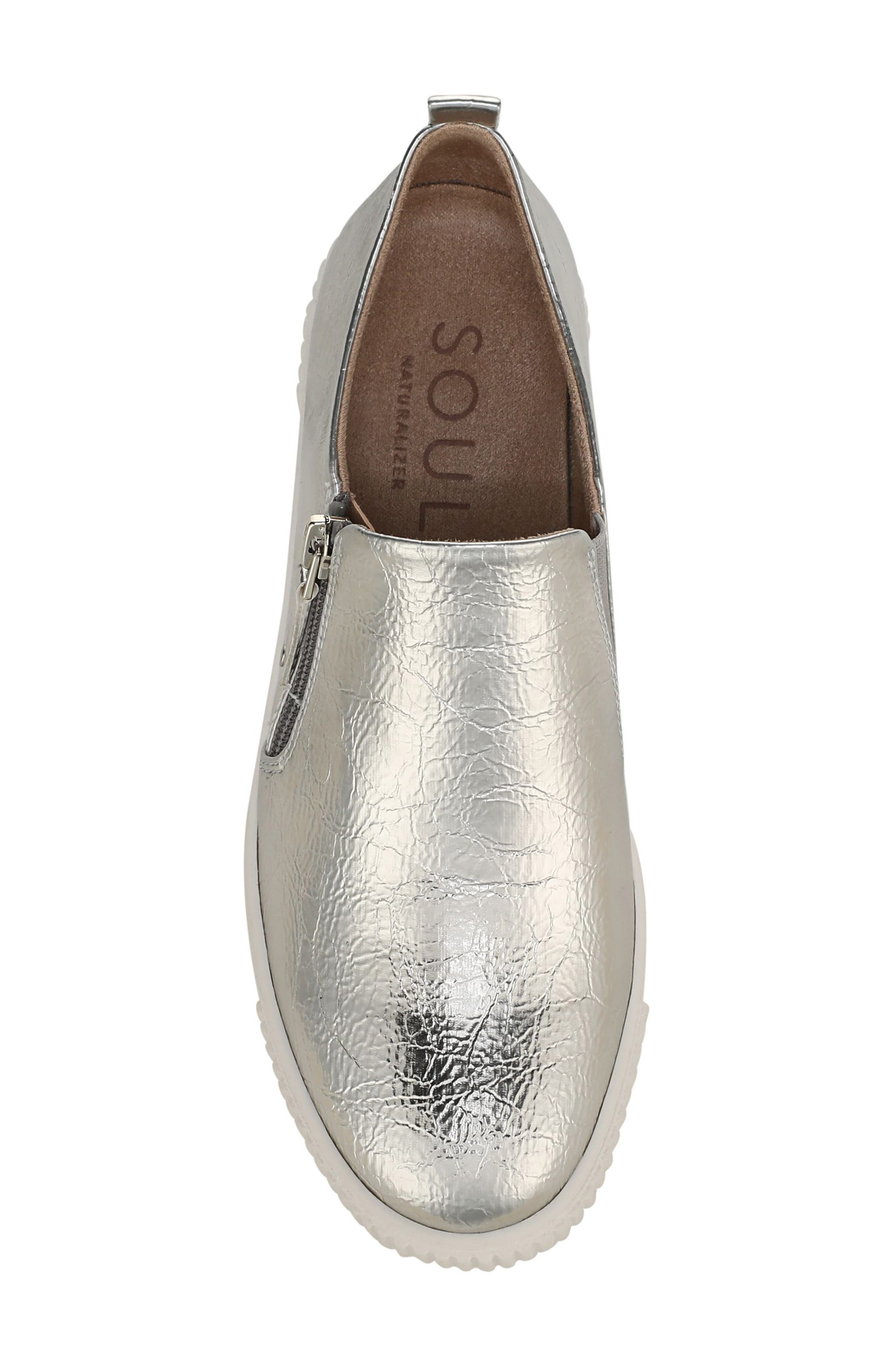 SOUL NATURALIZER Turner Zip Sneaker, Alternate, color, Silver Sand Faux Leather