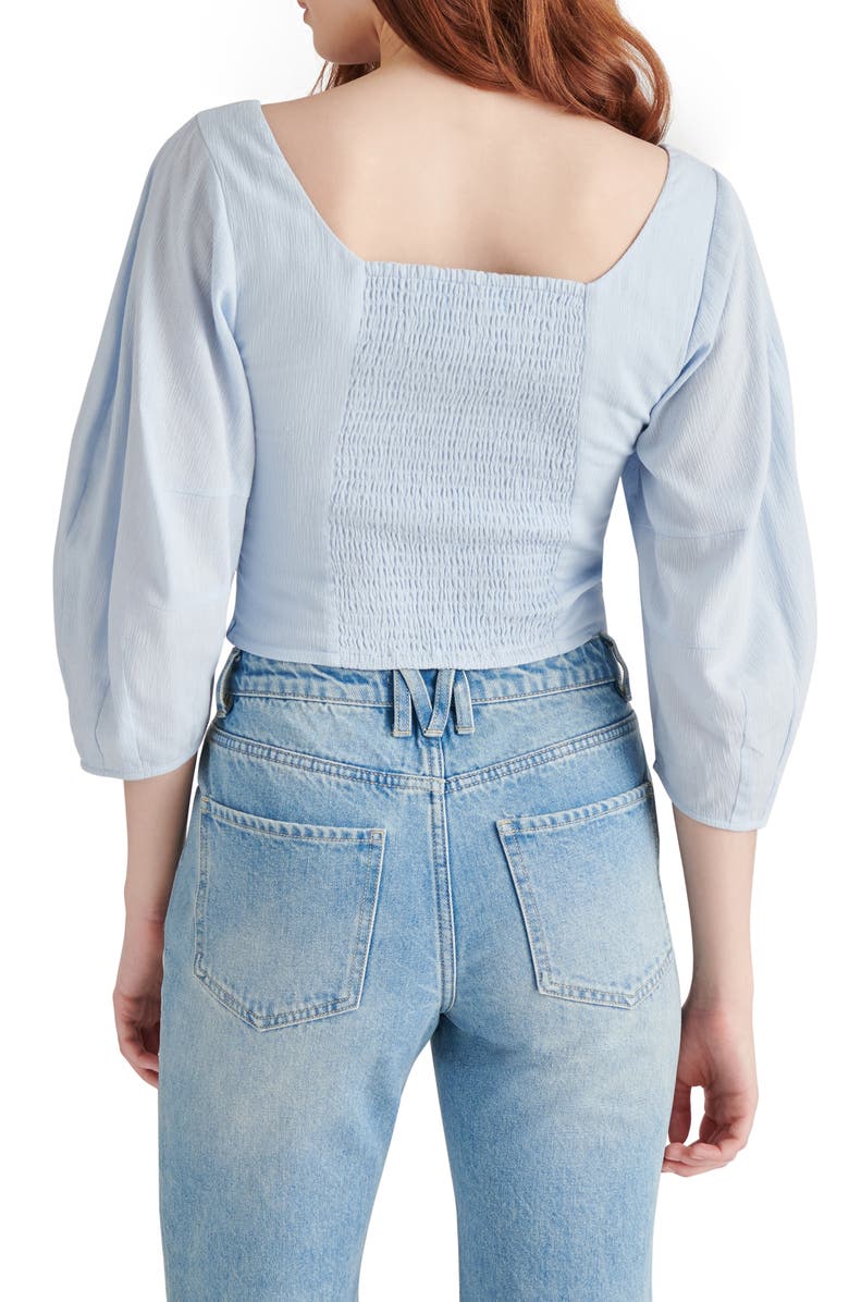 Steve Madden Shay Corset Crop Top, Alternate, color, Sky Blue