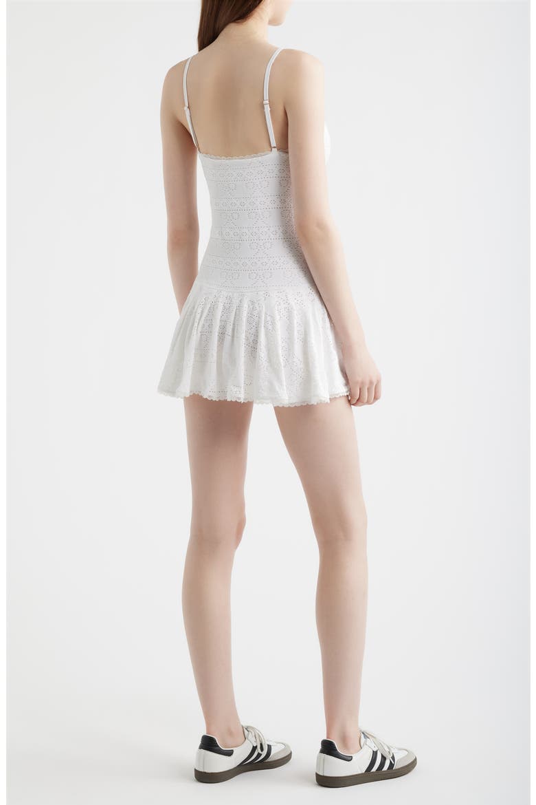 Leala Eyelet Knit Minidress, Alternate, color, TRUE WHITE