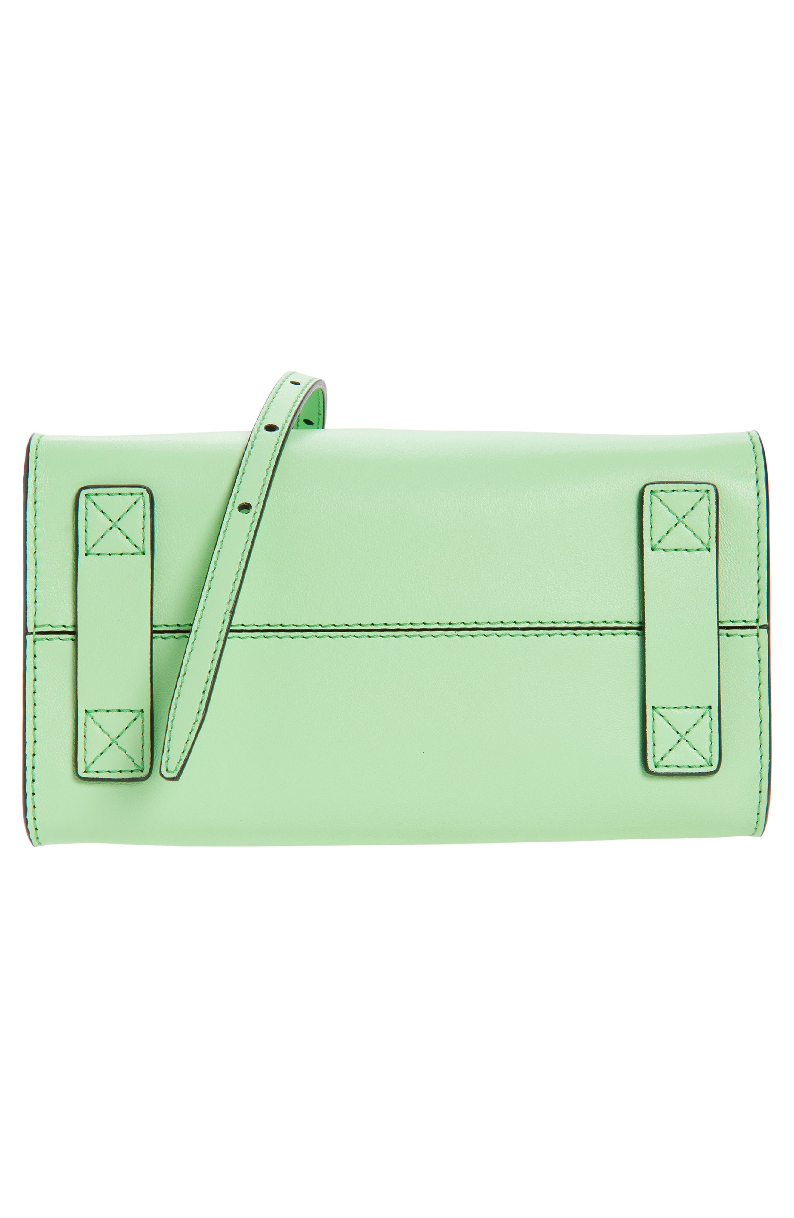 Moschino Small Tie Me Leather Top Handle Bag, Alternate, color, 822 Pistachio