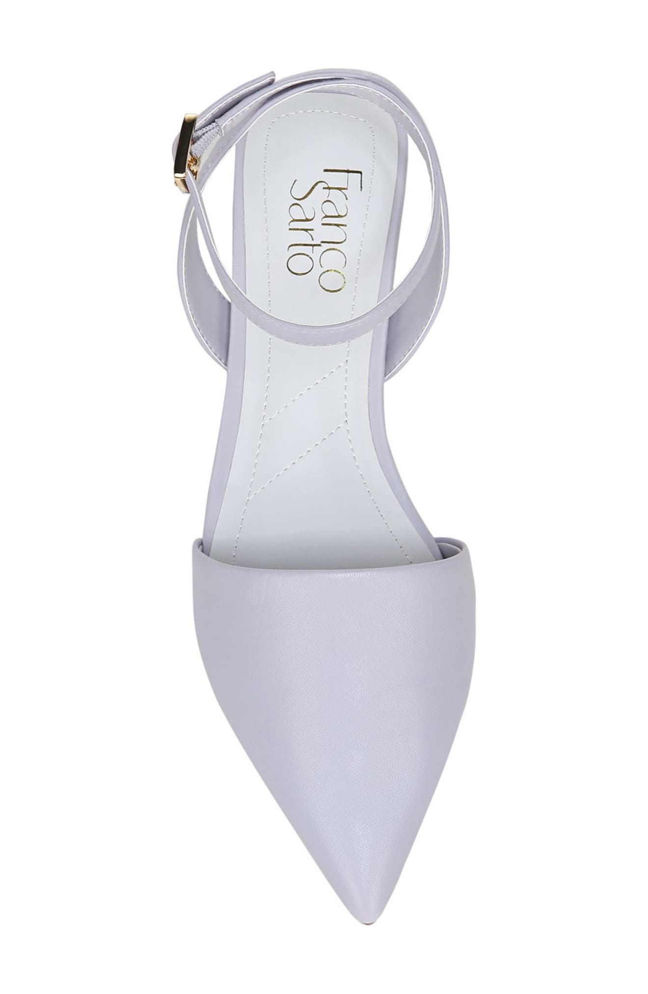 Cira Pointed Toe Ankle Strap Flat, Alternate, color, SOFT LILAC