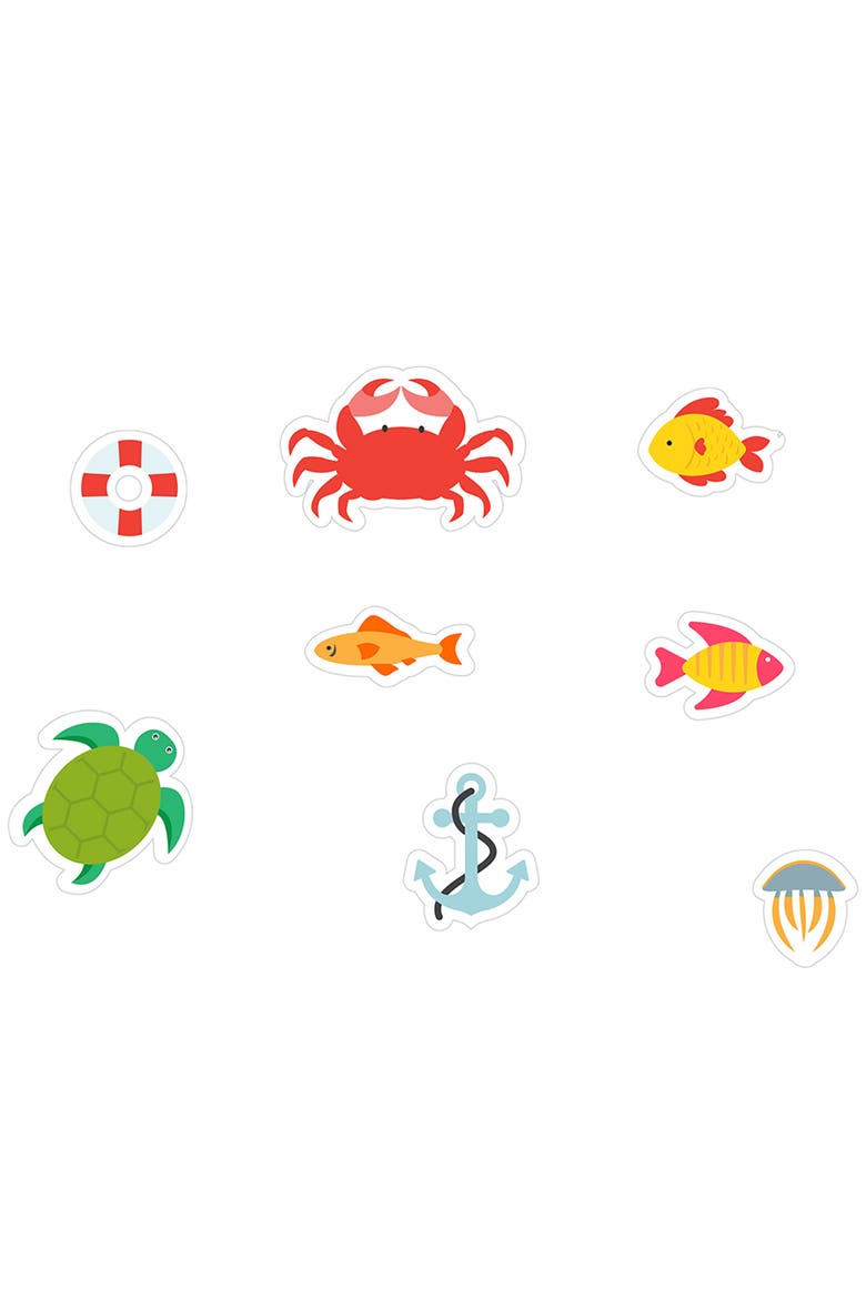 Bath Time Stickers, Under the Sea, 18 Pieces, Kid 3+, Alternate, color, Multicolored