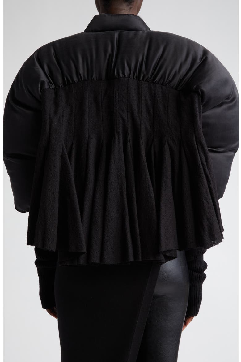 Duvetessa Mixed Media Crop Jacket, Alternate, color, BLACK