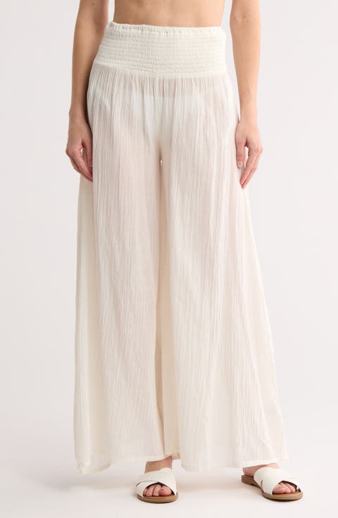 Cotton Cover-Up Palazzo Pants