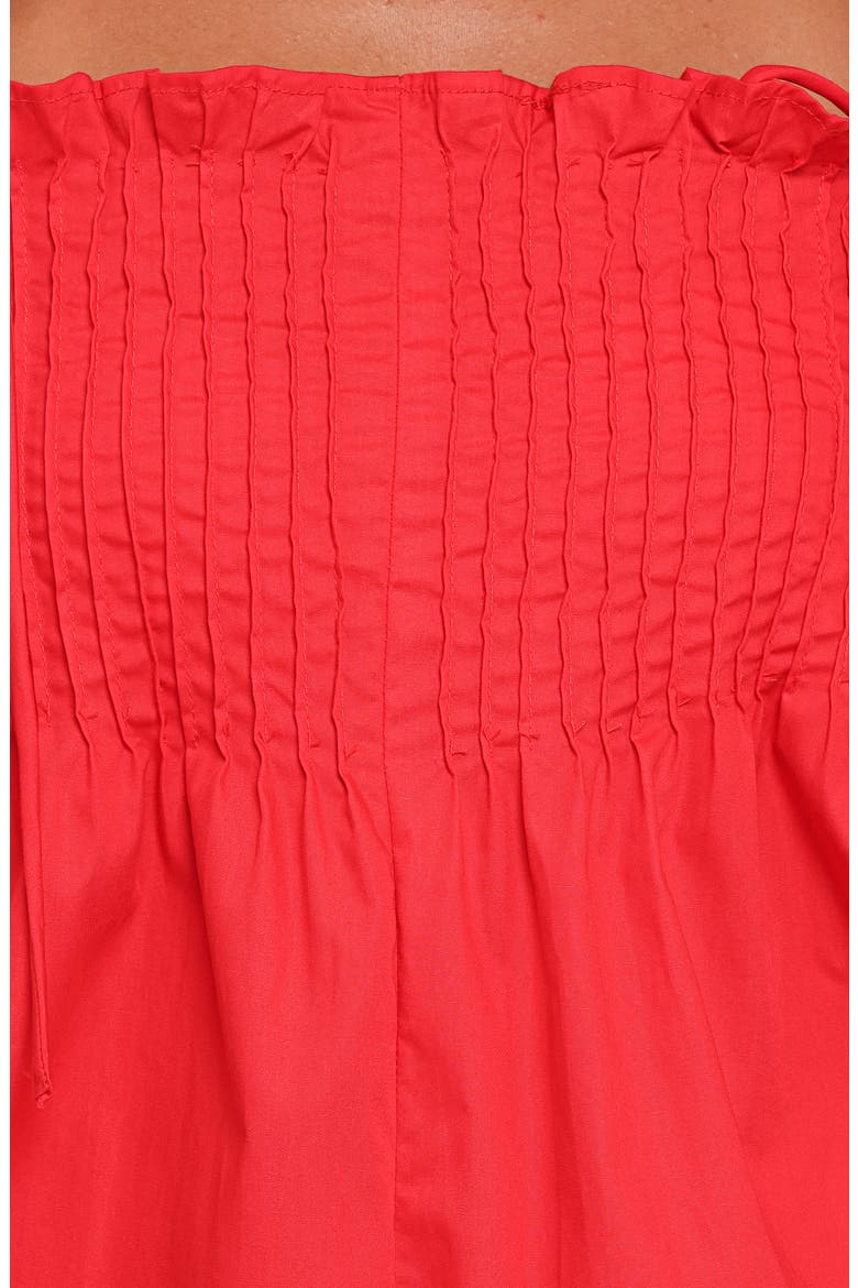 Liora Pleated Romper, Alternate, color, RED
