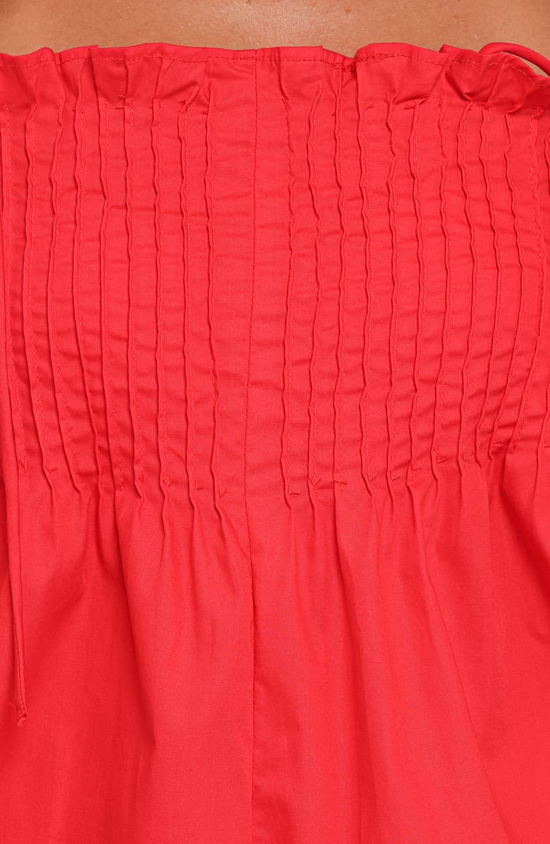 Petal & Pup Liora Pleated Romper, Alternate, color, Red