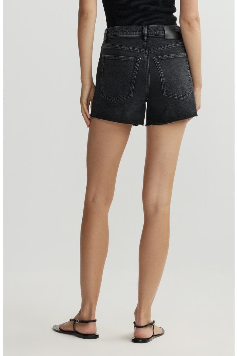 Zoie Raw Hem High Waist Relaxed Denim Shorts, Alternate, color, NIGHTSHADE